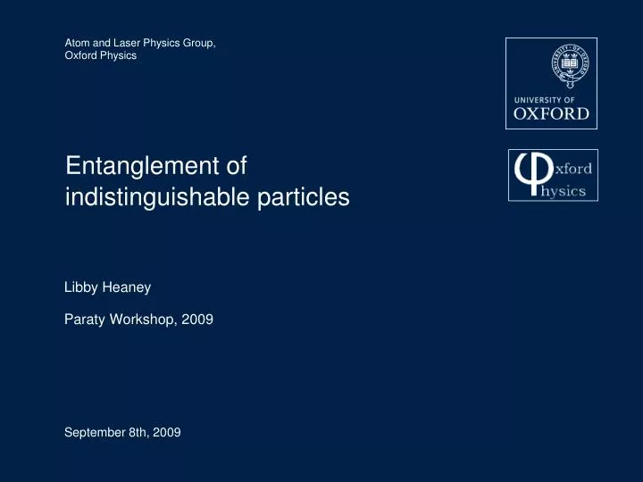 entanglement of indistinguishable particles