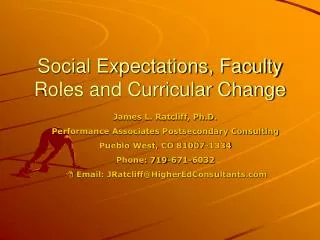 Social Expectations, Faculty Roles and Curricular Change