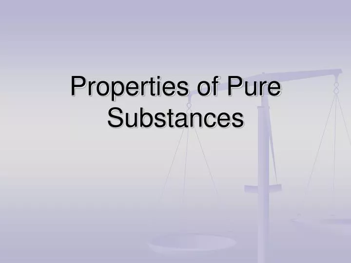 properties of pure substances