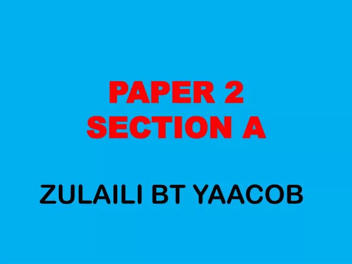 paper 2 section a