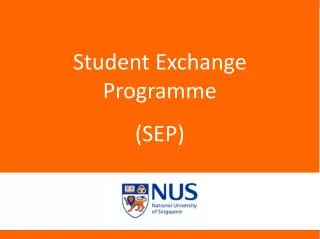 Student Exchange Programme (SEP)