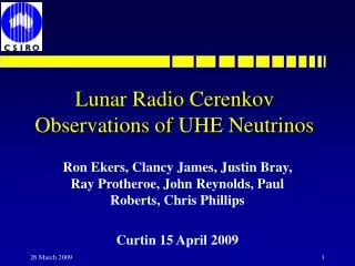 Lunar Radio Cerenkov Observations of UHE Neutrinos