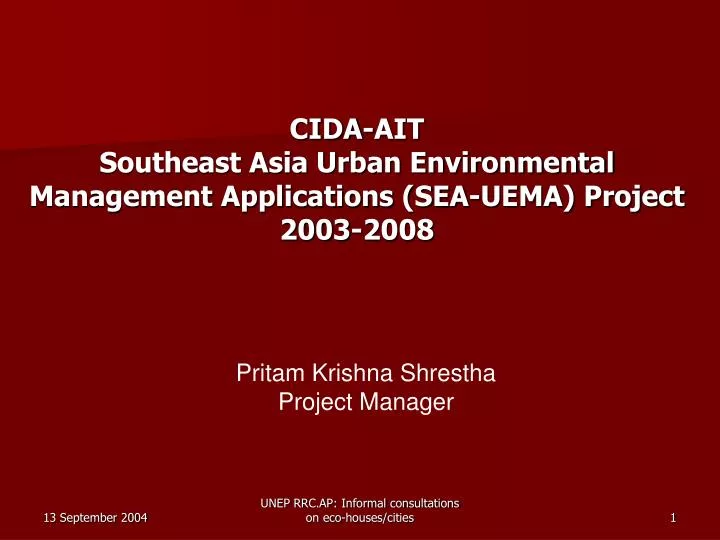 cida ait southeast asia urban environmental management applications sea uema project 2003 2008