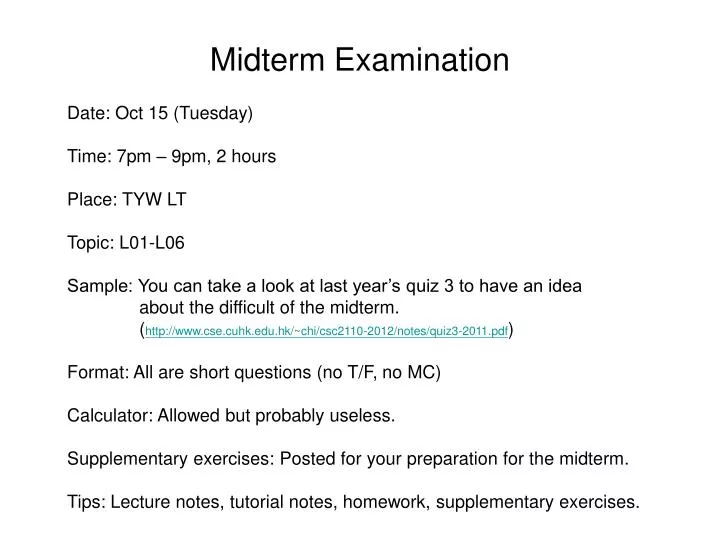 midterm examination