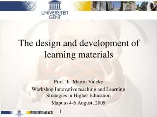 The design and development of learning materials