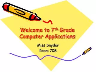 Welcome to 7 th Grade Computer Applications