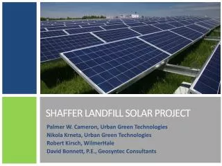 Shaffer Landfill Solar PRoject