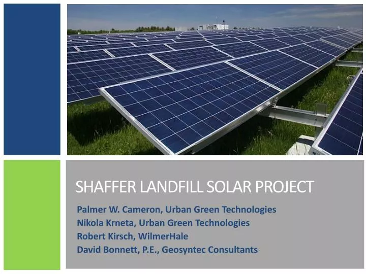shaffer landfill solar project