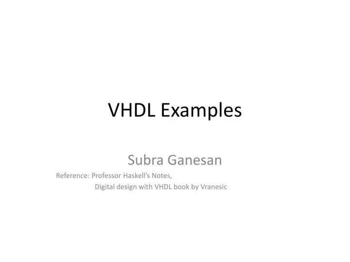 vhdl examples