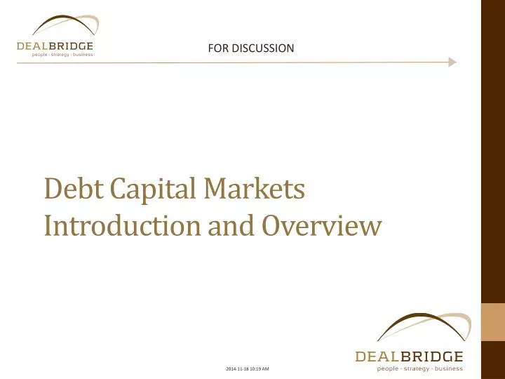 debt capital markets introduction and overview