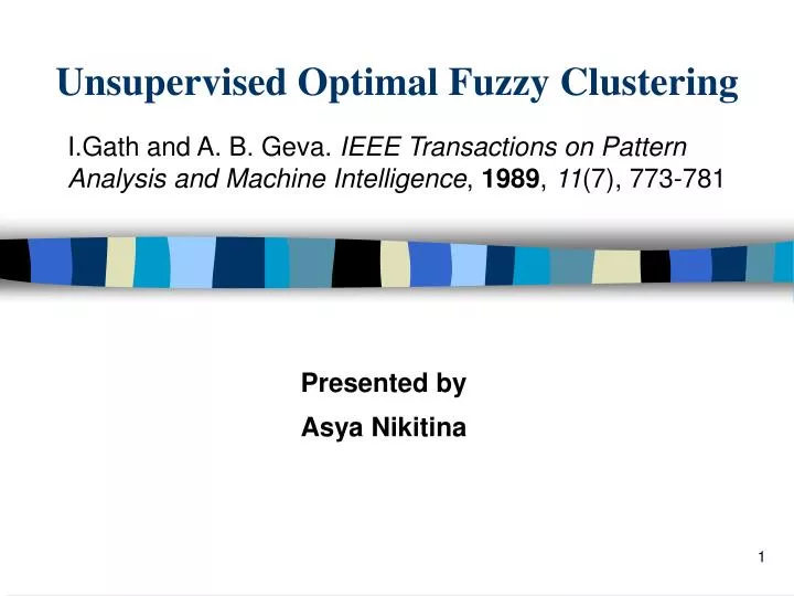 unsupervised optimal fuzzy clustering