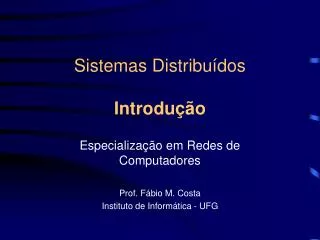 sistemas distribu dos introdu o