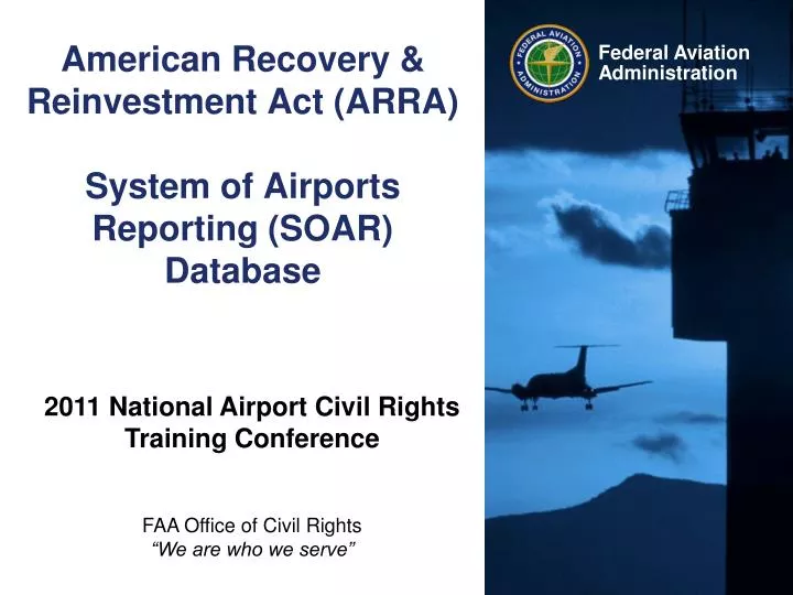 american recovery reinvestment act arra system of airports reporting soar database