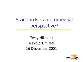 Standards - a commercial perspective?