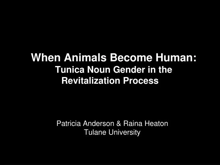 when animals become human tunica noun gender in the revitalization process