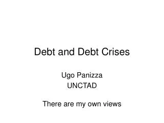 Debt and Debt Crises