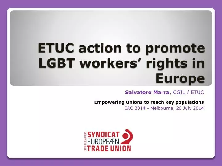 etuc action to promote lgbt workers rights in europe