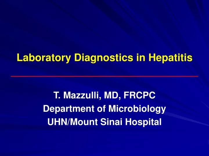 laboratory diagnostics in hepatitis