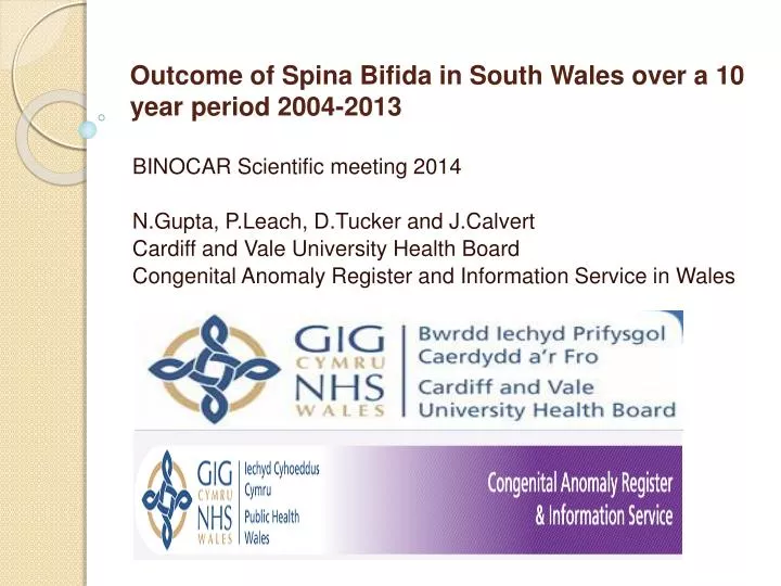 outcome of spina bifida in south wales over a 10 year period 2004 2013