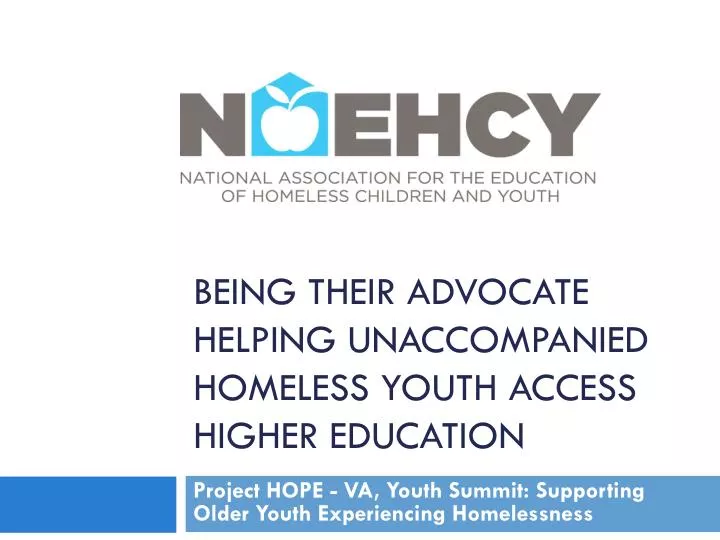 being their advocate helping unaccompanied homeless youth access higher education