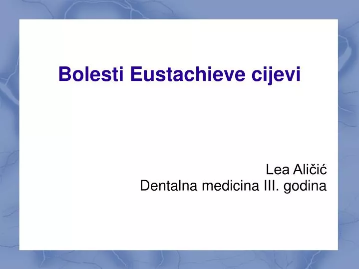 lea ali i dentalna medicina iii godina