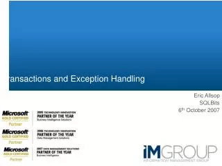 Transactions and Exception Handling