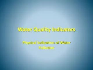 water quality indicators