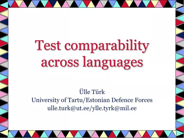 test comparability across languages