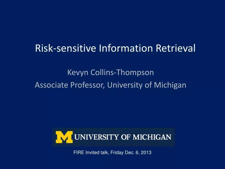 risk sensitive information retrieval