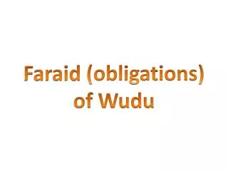 Faraid (obligations) of Wudu