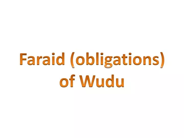 faraid obligations of wudu