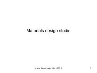 Materials design studio