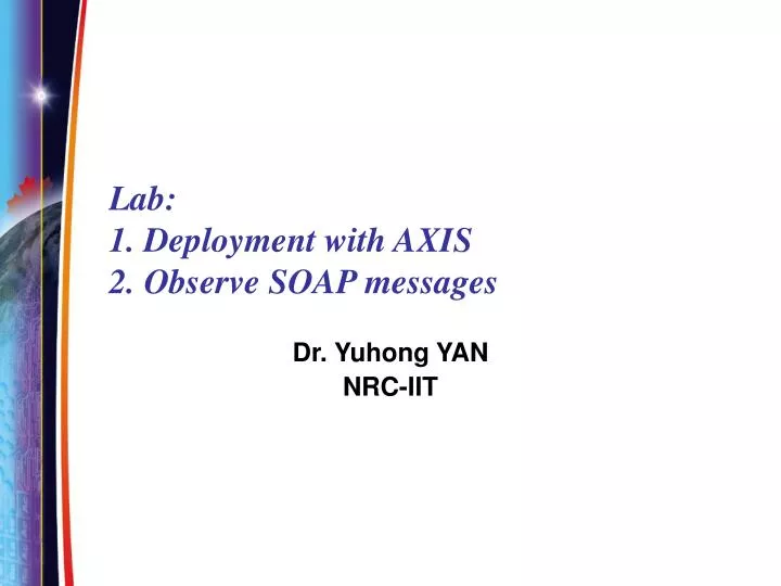 lab 1 deployment with axis 2 observe soap messages