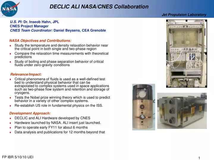 declic ali nasa cnes collaboration