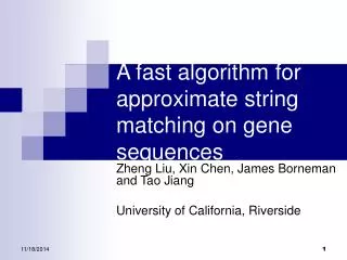 A fast algorithm for approximate string matching on gene sequences