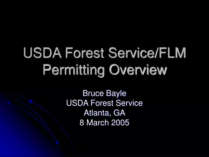 usda forest service flm permitting overview