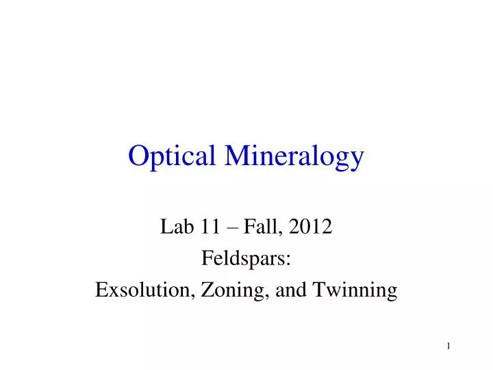 optical mineralogy