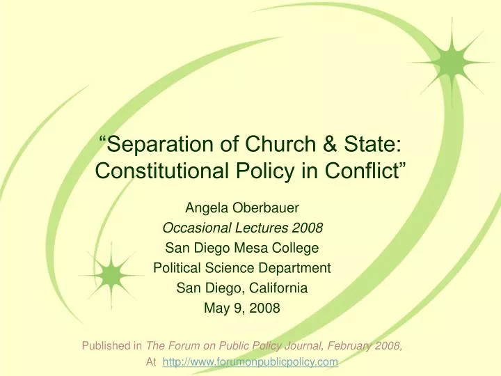 separation of church state constitutional policy in conflict