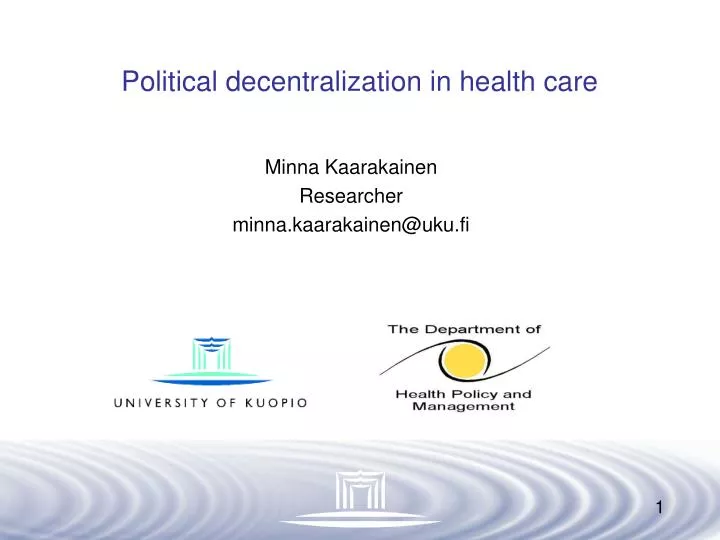 political decentralization in health care