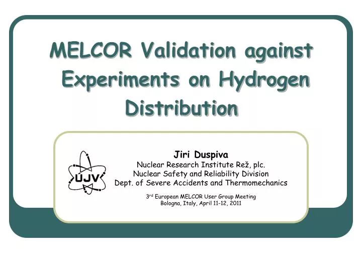 melcor validation against experiments on hydrogen distribution