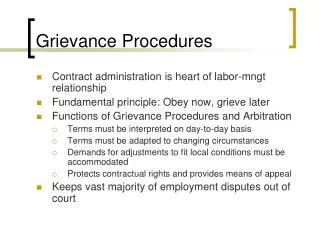 Grievance Procedures