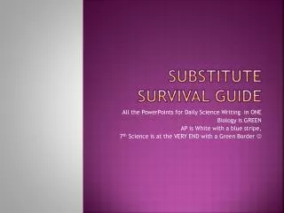 substitute survival guide