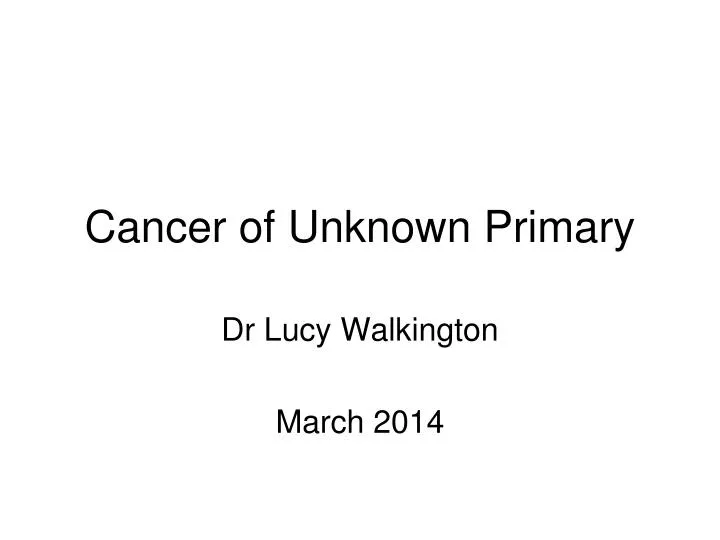 cancer of unknown primary