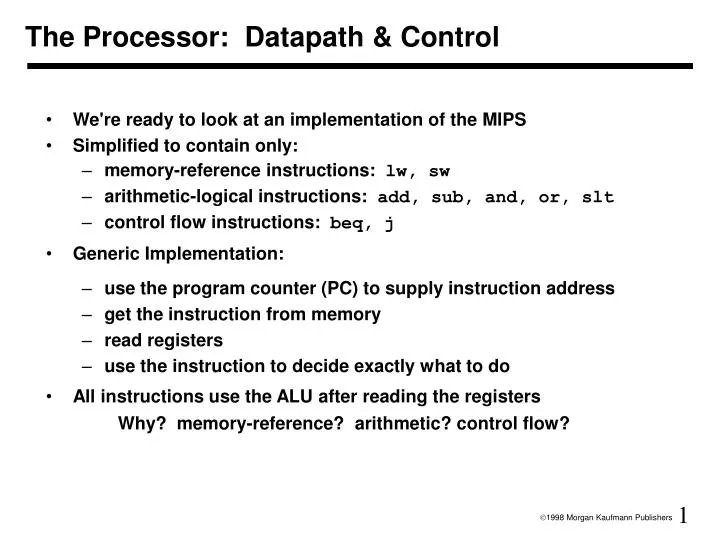 the processor datapath control