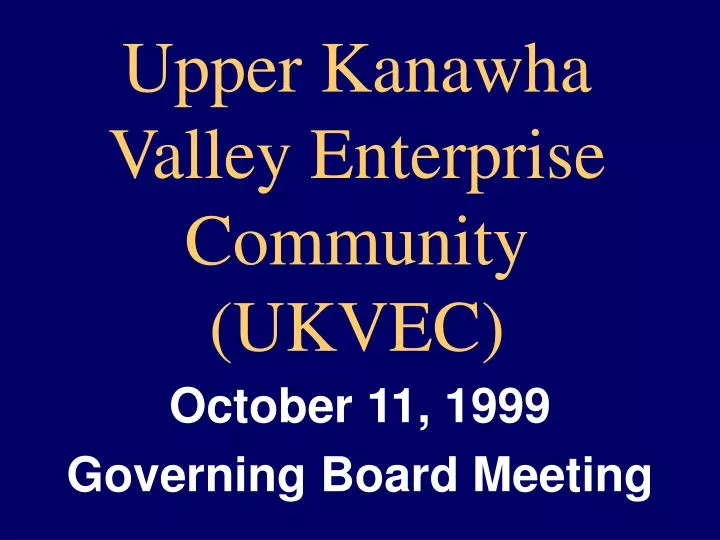 upper kanawha valley enterprise community ukvec