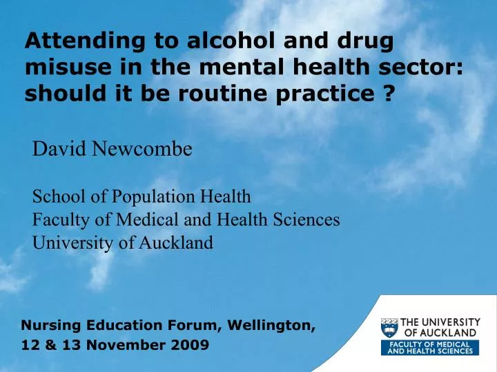 attending to alcohol and drug misuse in the mental health sector should it be routine practice
