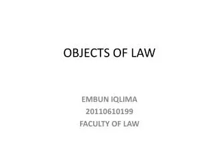 objects of law