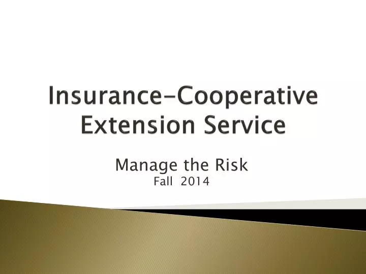 insurance cooperative extension service