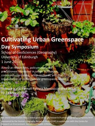 Cultivating Urban Greenspace Day Symposium