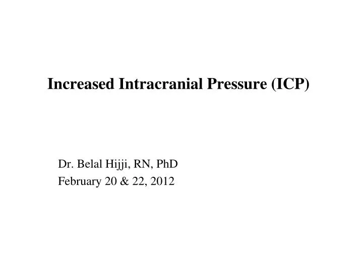 increased intracranial pressure icp